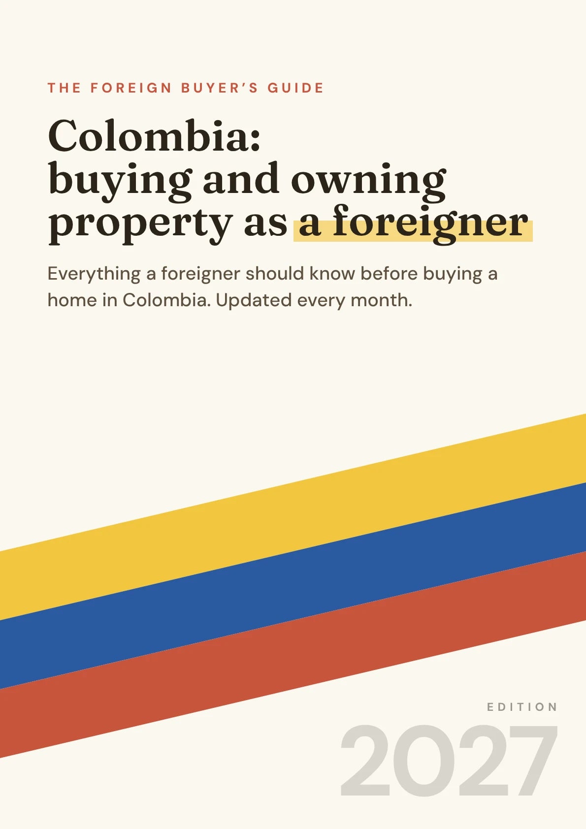 Cover of the Colombia foreign buyer’s guide
