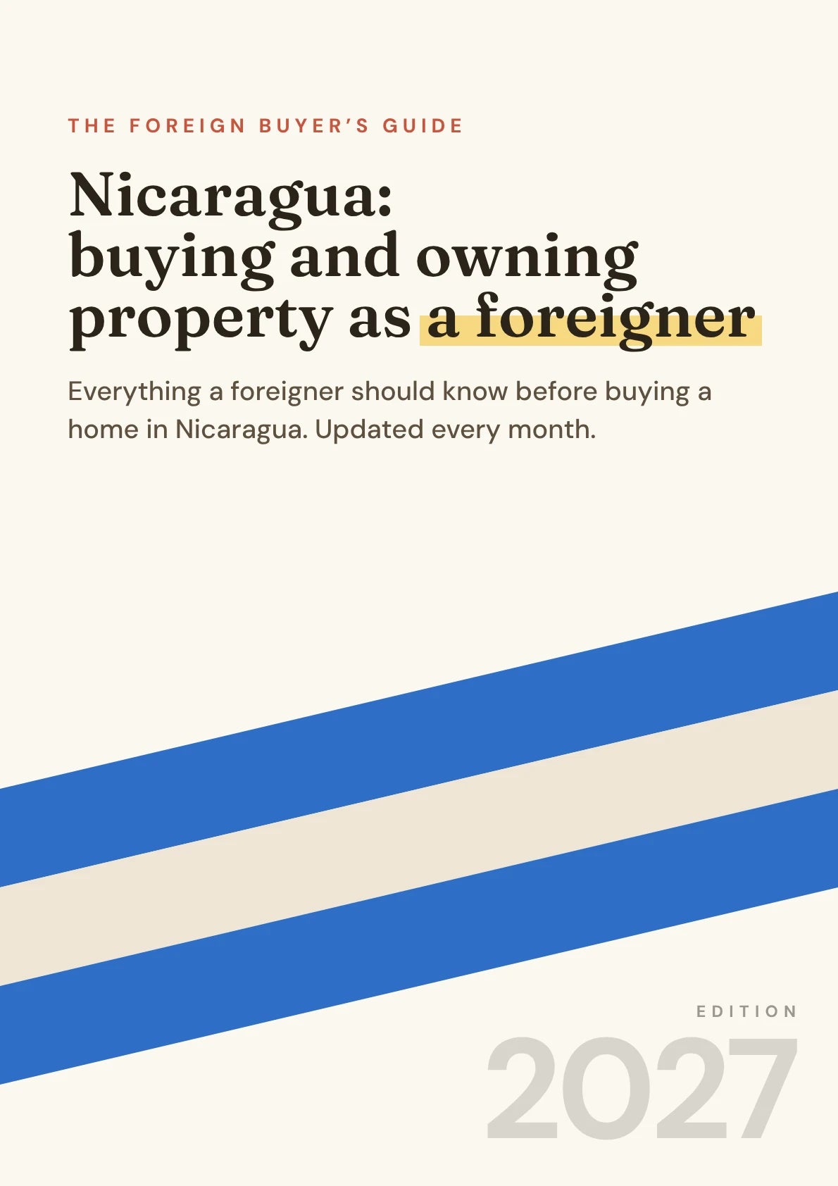 Cover of the Nicaragua foreign buyer’s guide